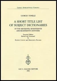 A Short-title List of Subject Dictionaries of the Sixteenth, Seventeenth and Eighteenth Centuries. Extended Edition