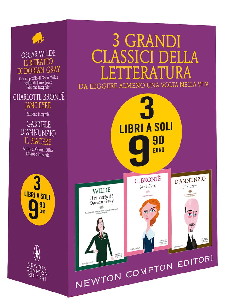 3 grandi classici: Il ritratto di Dorian Gray-Jane Eyre-Il piacere
