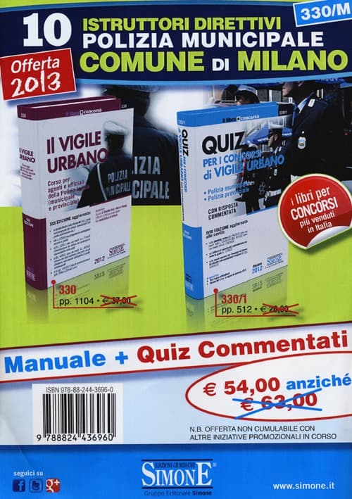 10 istruttori direttivi polizia municipale comune di Milano: Il vigile urbano-Quiz per i concorsi di vigile urbano