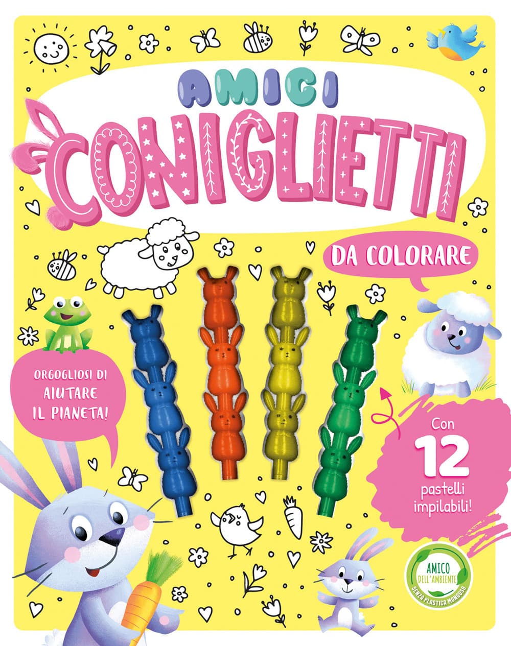 Amici coniglietti da colorare