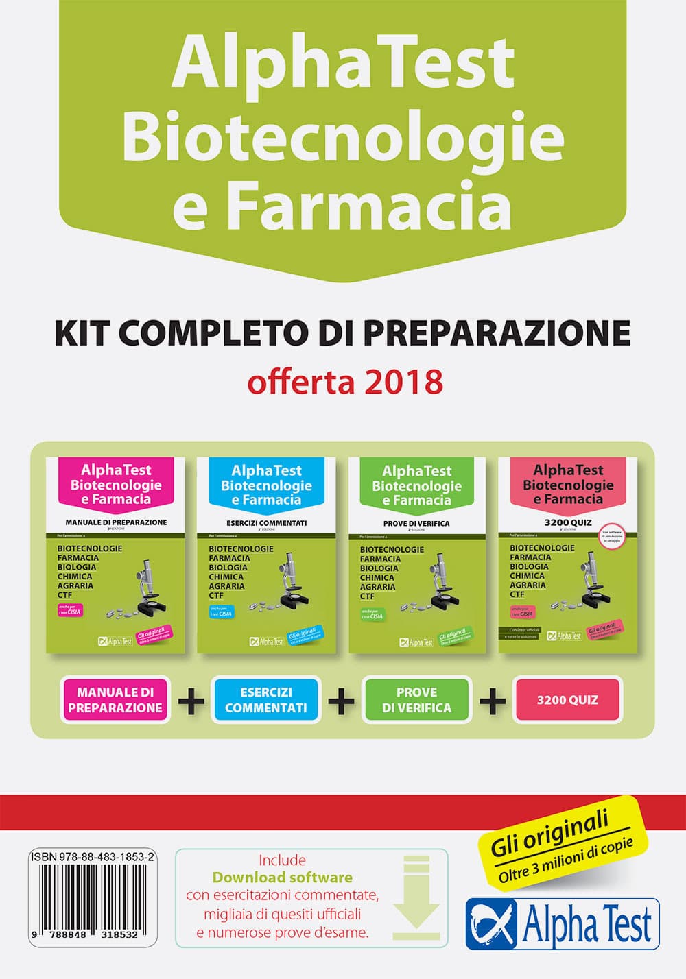Alpha Test. Biotecnologie e farmacia. Kit completo di preparazione: Manuale di preparazione-Esercizi commentati-Prove di verifica-3200 quiz