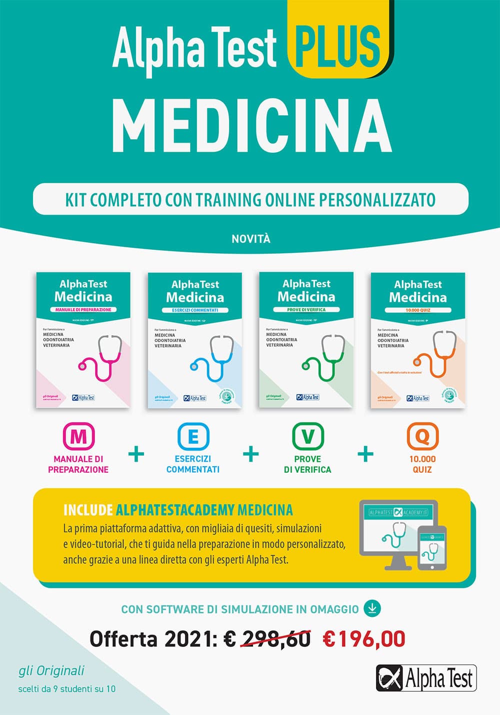 Alpha Test plus. Medicina. Kit completo di preparazione con training online personalizzato