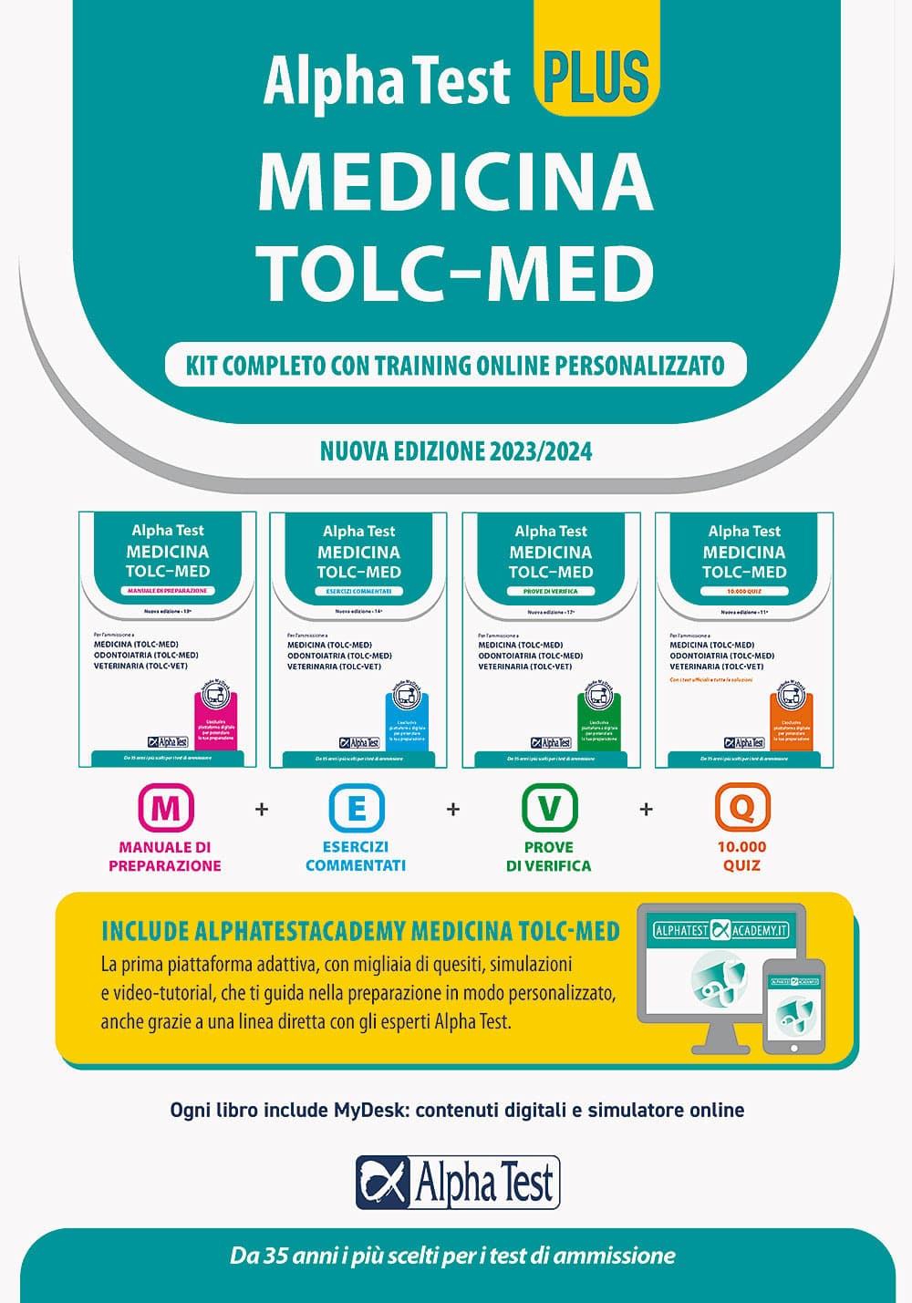 Alpha Test plus Medicina TOLC-MED. Kit completo di preparazione con training on line