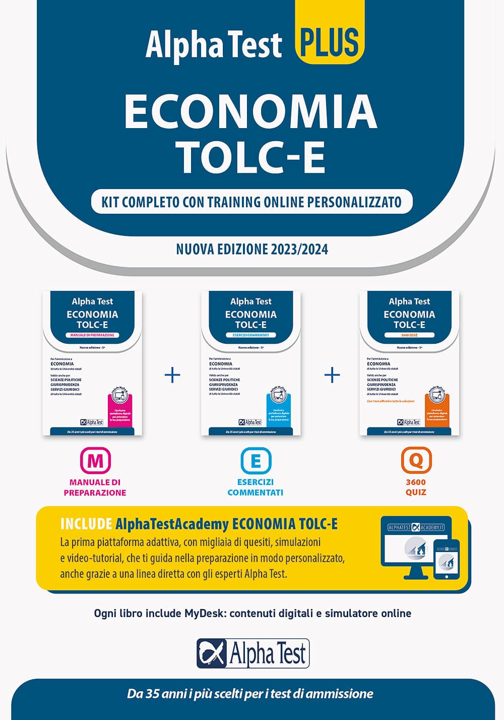 Alpha Test plus. Economia. TOLC-E. Kit di preparazione