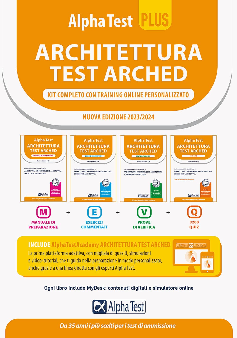 Alpha Test Plus Architettura. Kit completo di preparazione con training online personalizzato. Per l'ammissione a tutti i corsi di laurea in Architettura e Ingegneria Edile-Architettura, Scienze dell'architettura. Ediz. MyDesk