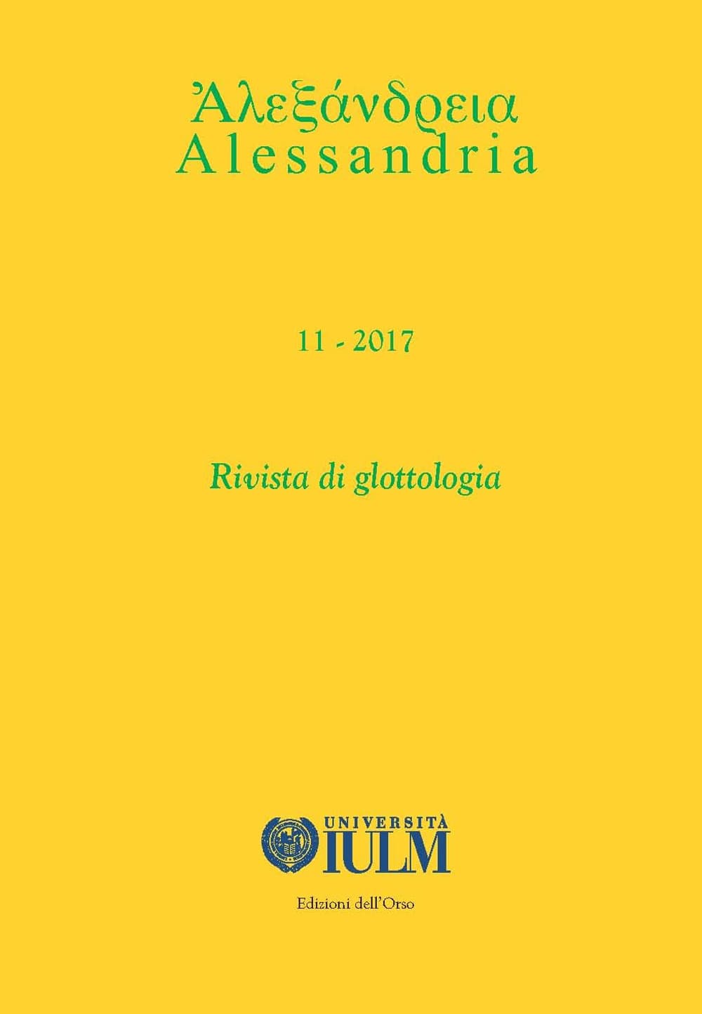 Alessandria. Rivista di glottologia