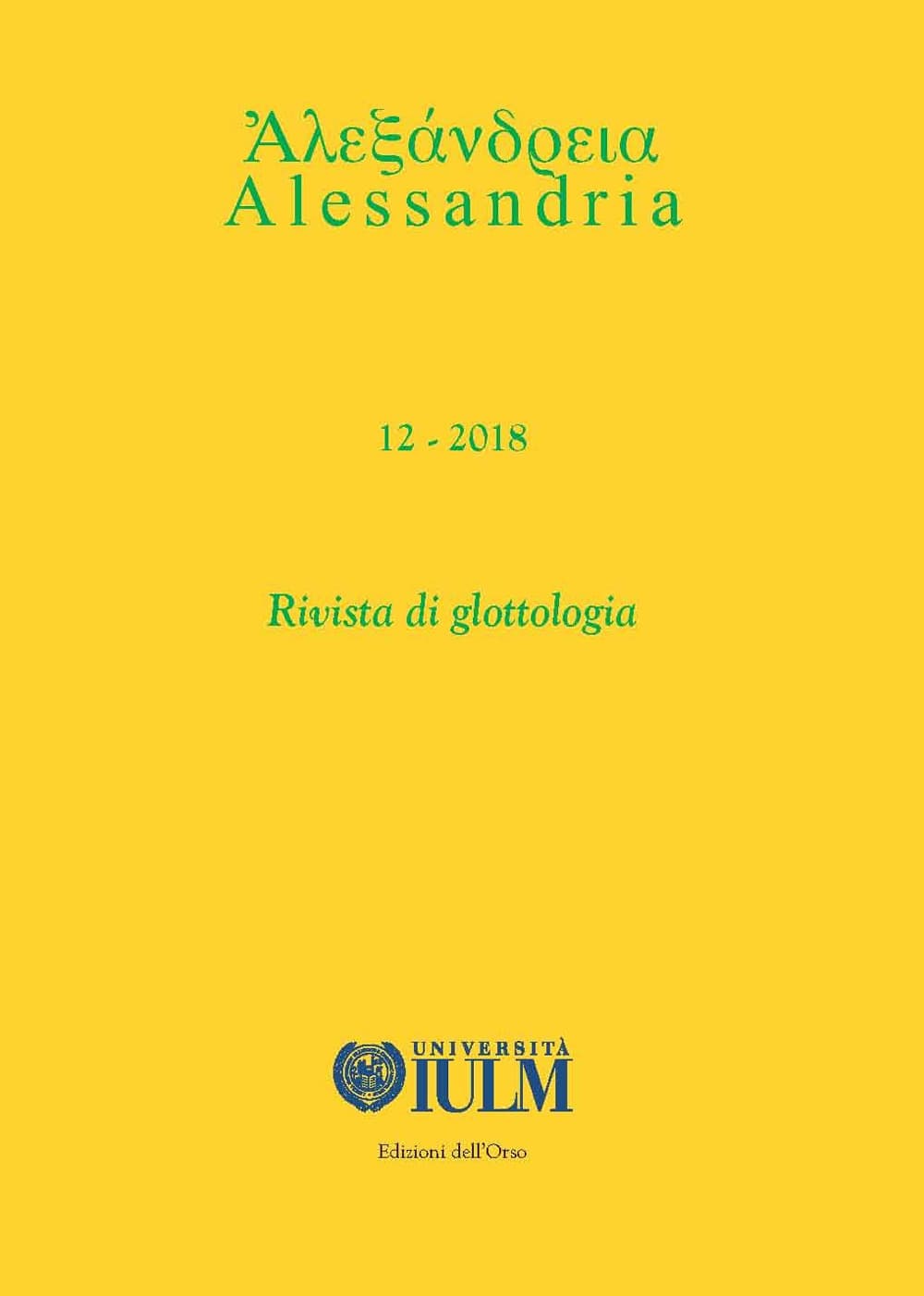 Alessandria. Rivista di glottologia