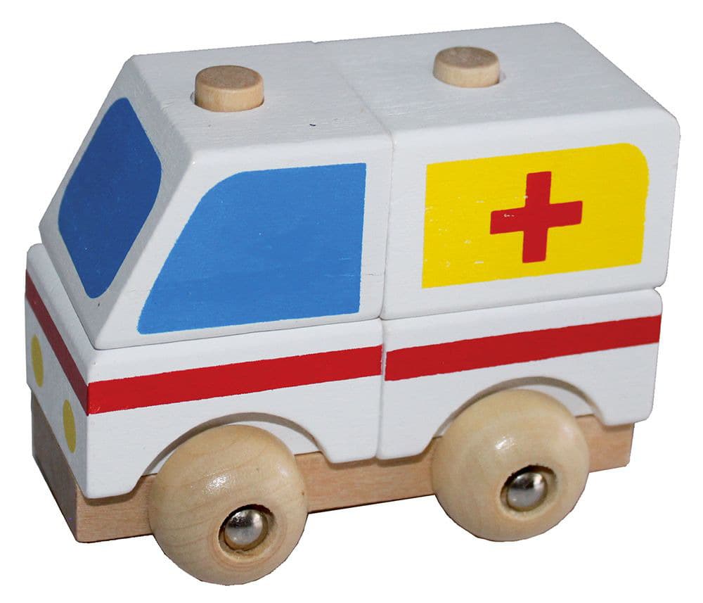 Ambulanza. Mezzi in legno smonta e rimonta