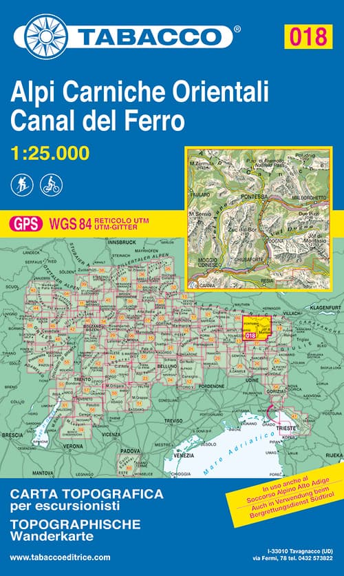 Alpi Carniche orientali. Canal del Ferro 1:25.000