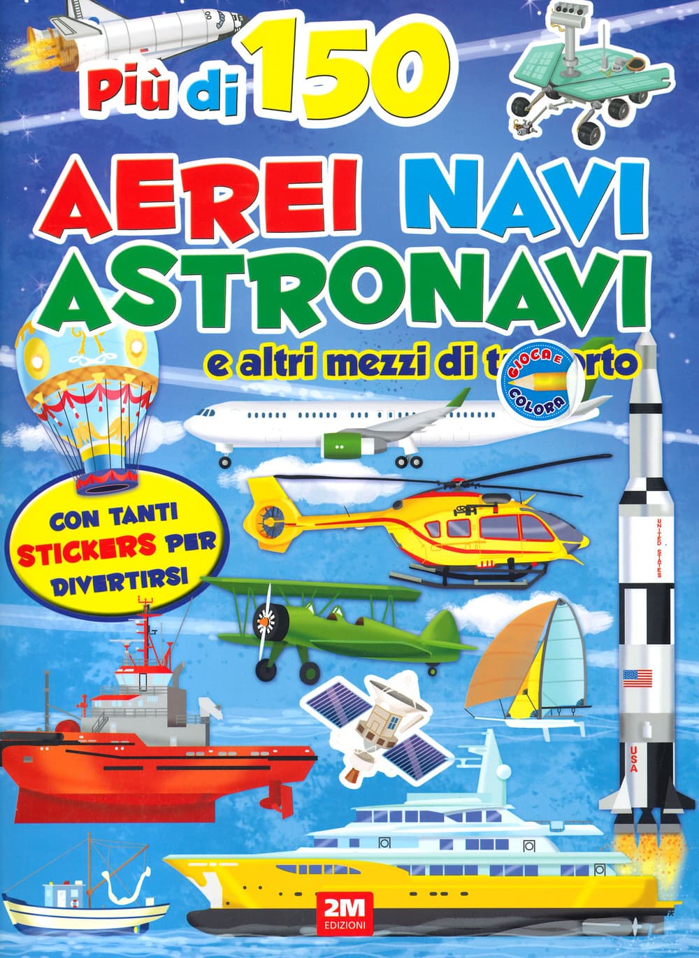 Aerei navi e mezzi spaziali. Sticker. Trendy model