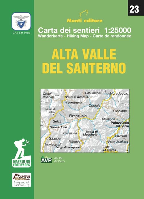 Alta Valle del Santerno. Carta dei sentieri di Firenzuola 1:25.000