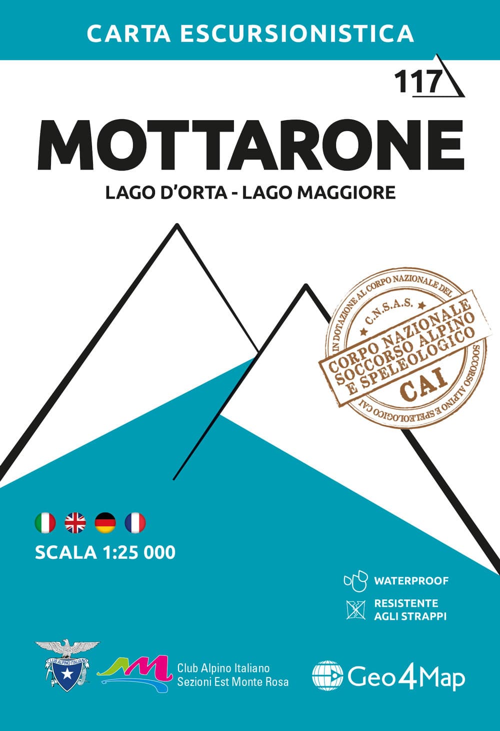 117. Mottarone Lago d’Orta, Lago Maggiore. Carta escursionistica 1:25.000