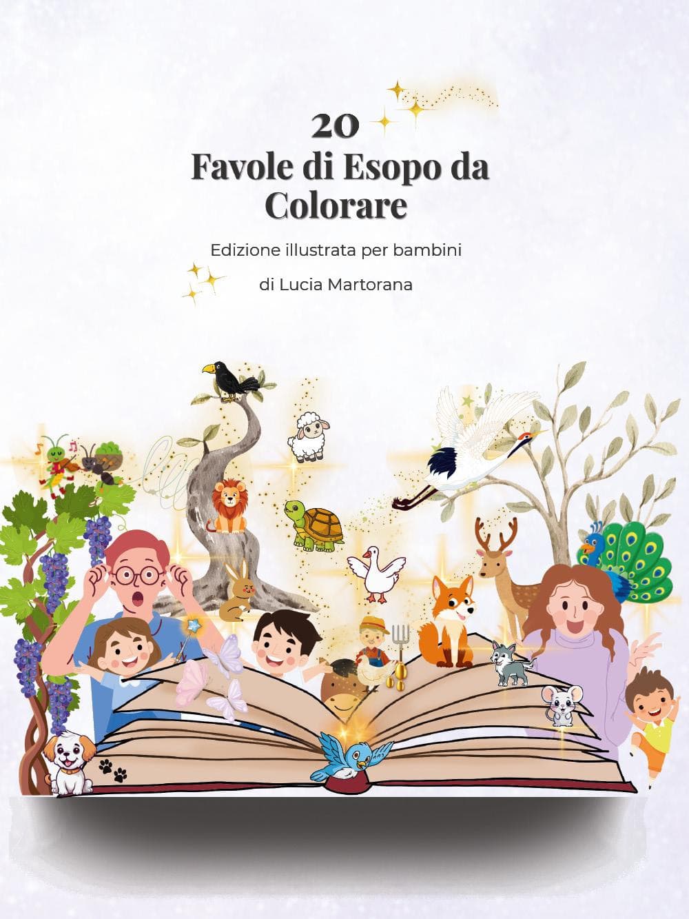 20 favole di Esopo da colorare. Libro educativo per bambini 4-8 anni con giochi, attività e illustrazioni da colorare