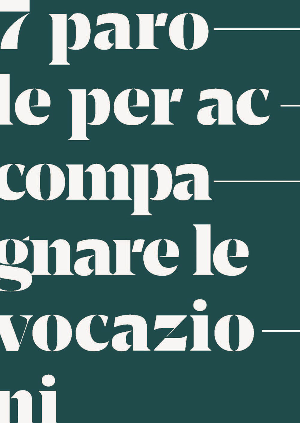 7 parole per accompagnare le vocazioni. Sussidio