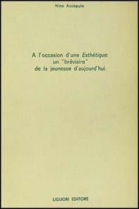 A l'occasion d'une esthétique. Un breviarie de la jeunesse d'aujourd'hui