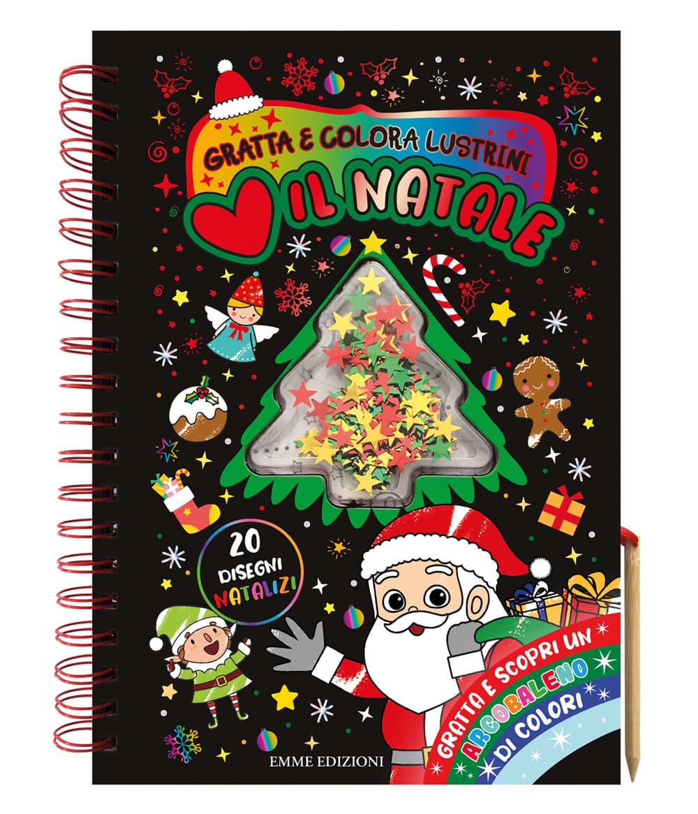 Amo il Natale. Gratta e colora lustrini