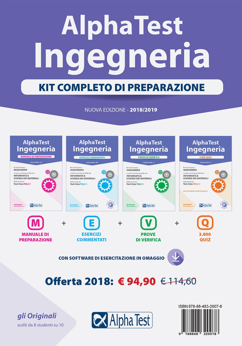 Alpha Test. Ingegneria. Kit completo di preparazione. Manuale di preparazione-Esercizi commentati-Prove di verifica-3800 quiz